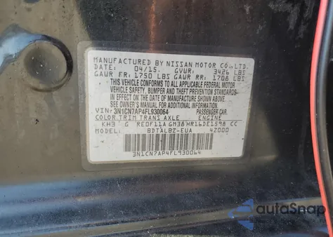 2015 Nissan Versa S из США, поврежденный, VIN 3N1CN7AP4FL930064